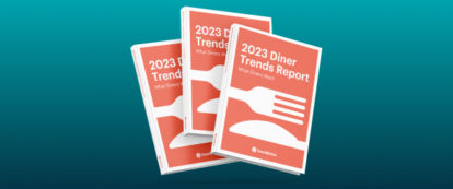 Cover of the 2023 Diner Trends Report on a teal background.