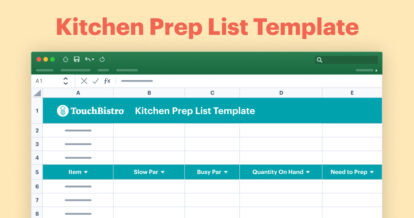 Kitchen Prep List Template