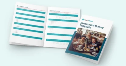 Restaurant survey template graphic.